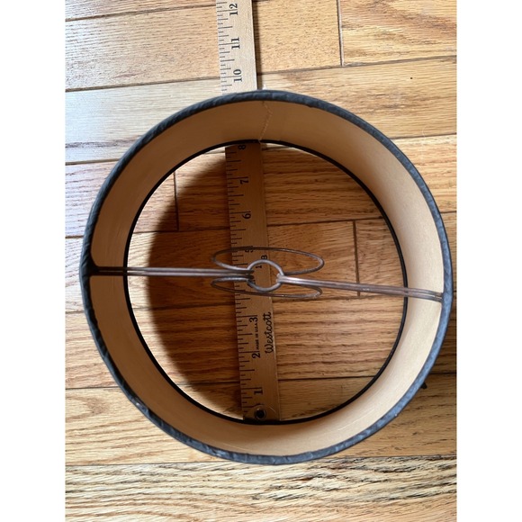 Vintage Parchment Paper Lamp Shade Country Farm Landscape Black Cream Clip On - Picture 12 of 12